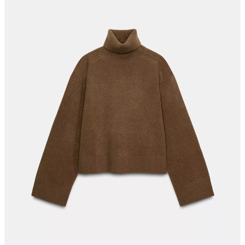 ZARA WOOL BLEND HIGH COLLAR JUMPER